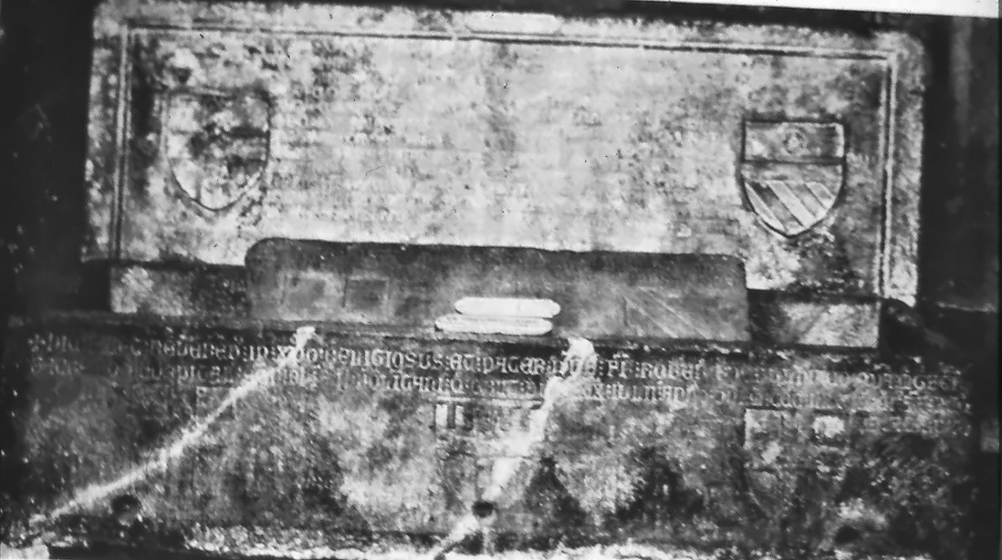Historical photograph of Hospitaller funerary slabs at the Musée de Cluny, Paris