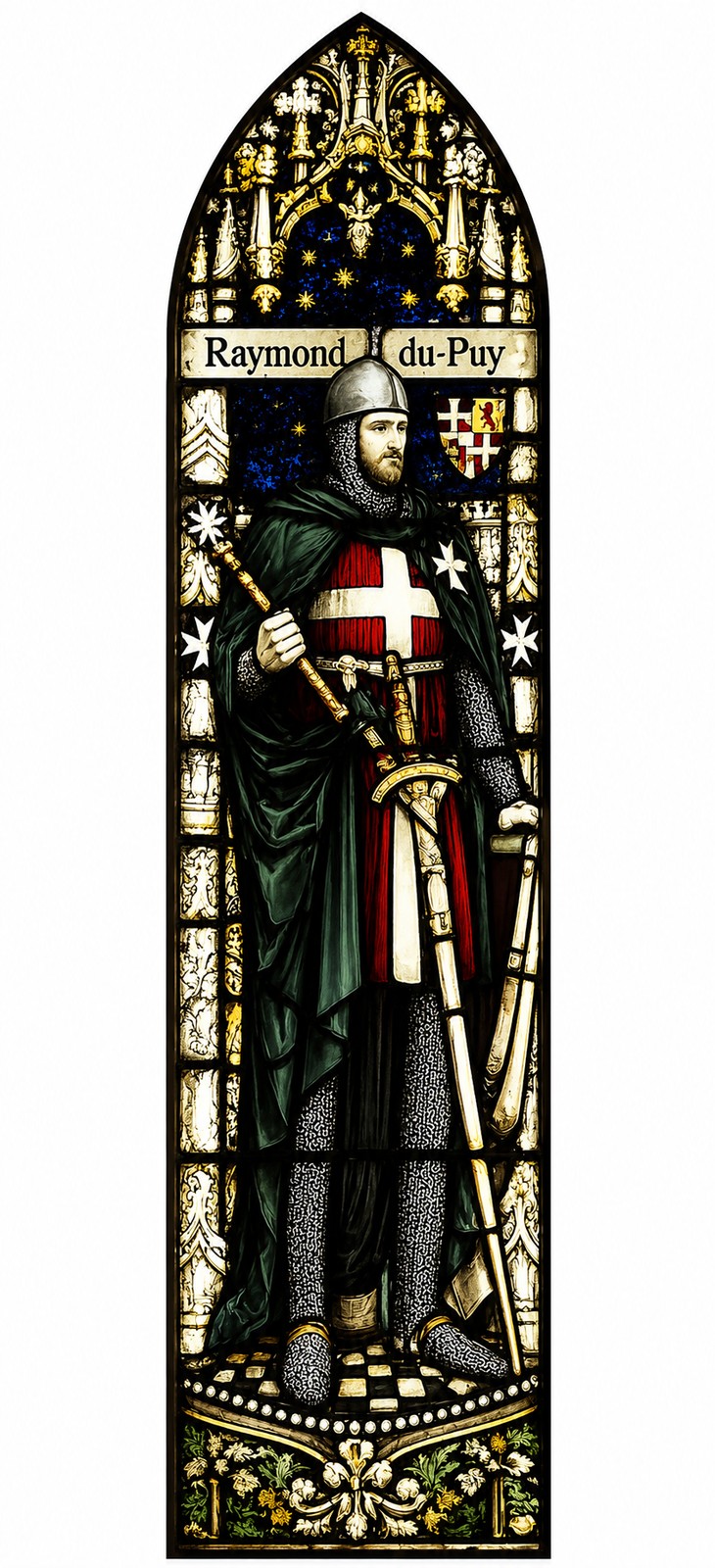 Stained-glass window of Blessed Raymond du Puy