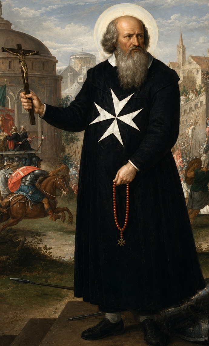Blessed Raymond du Puy in a Valletta memorial painting