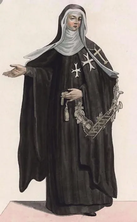 Historical depiction of a Hospitaller sister; individual identification uncertain