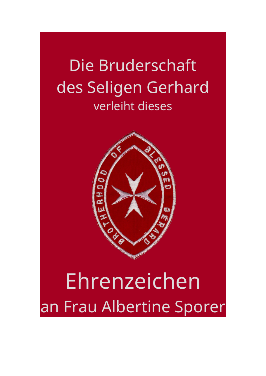 Historical German certificate imprint for Albertine Sporer’s Badge of Honour