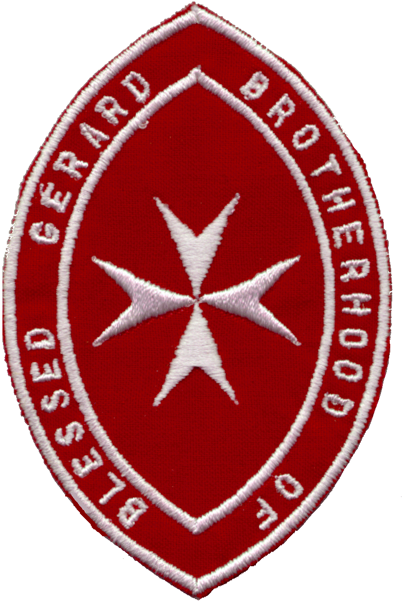 Original red Badge of Honour of the Brotherhood of Blessed Gérard, shown upright
