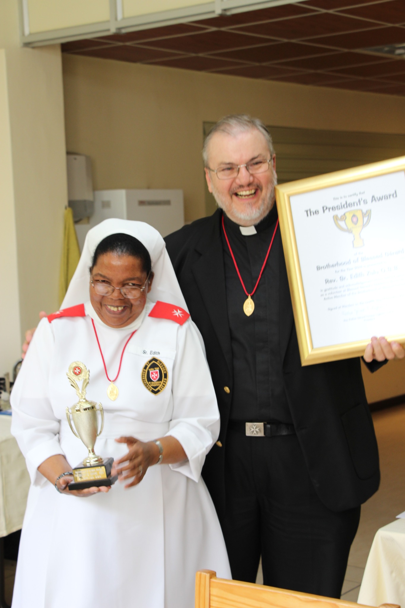 Sister Edith Zulu O.S.B. with the President’s Award