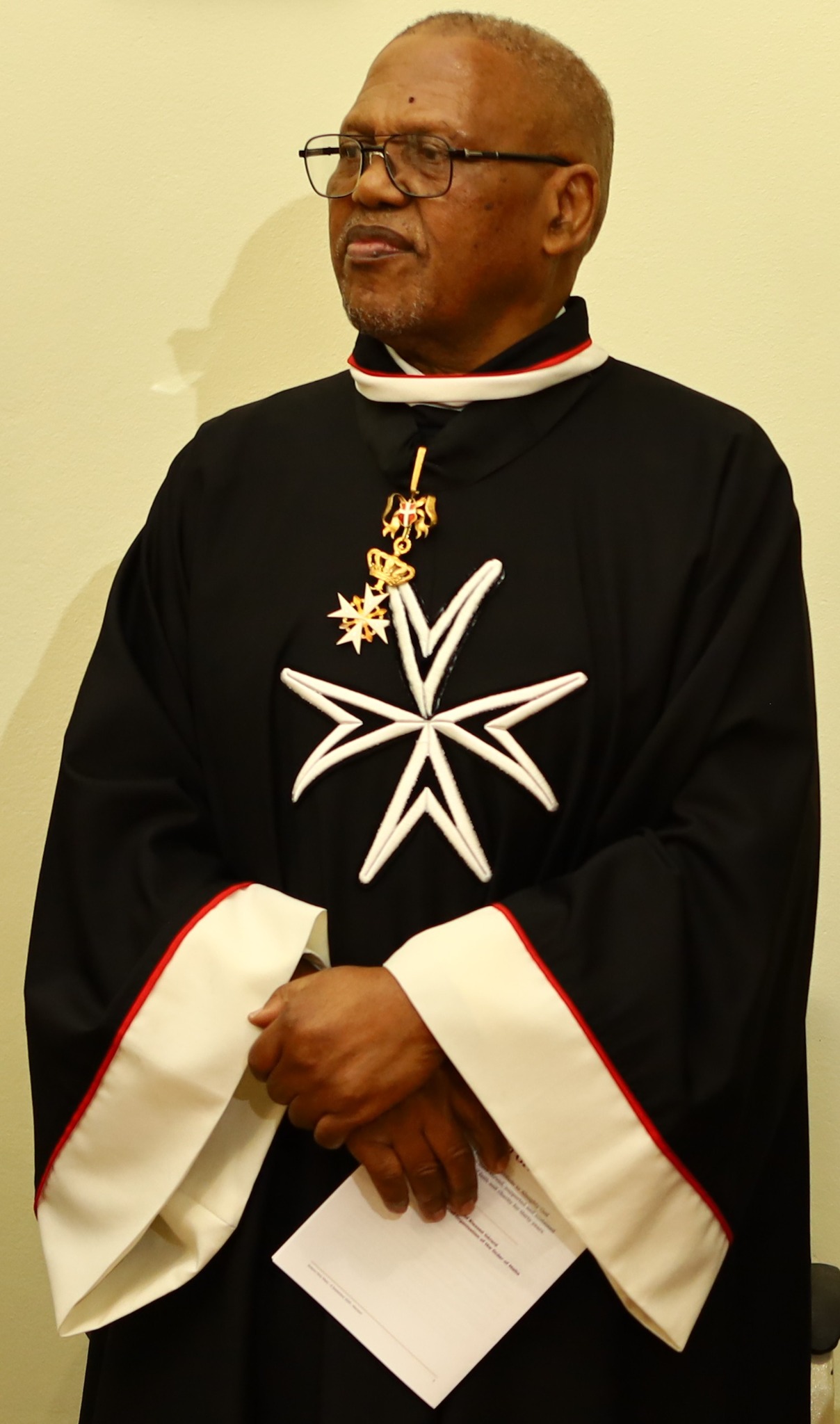 Dr Paul Zakhele Titus Thabethe in the robes of a Knight of Magistral Grace
