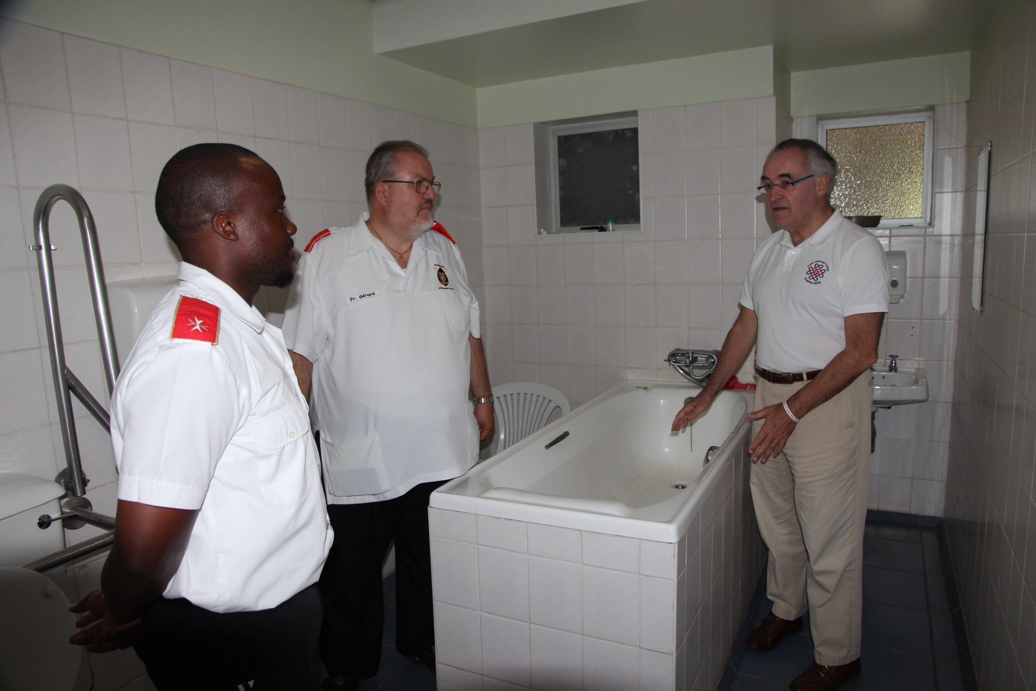 Dominique Prince de La Rochefoucauld-Montbel inspecting the facilities of Blessed Gérard's Hospice